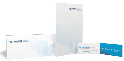 Leder Public Relations collateral materials