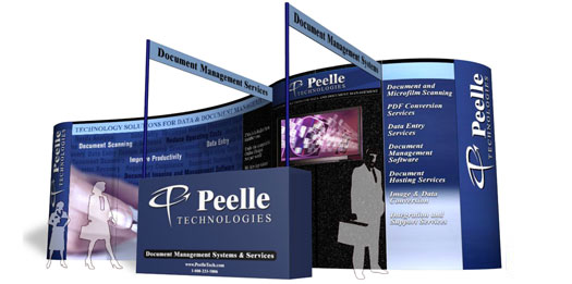 Peelle Technologies print, tradeshow booth and collateral materials details